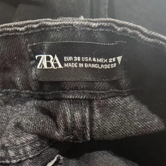 ZARA women's wide-leg pants, black, size 4 - Picture 6 of 6